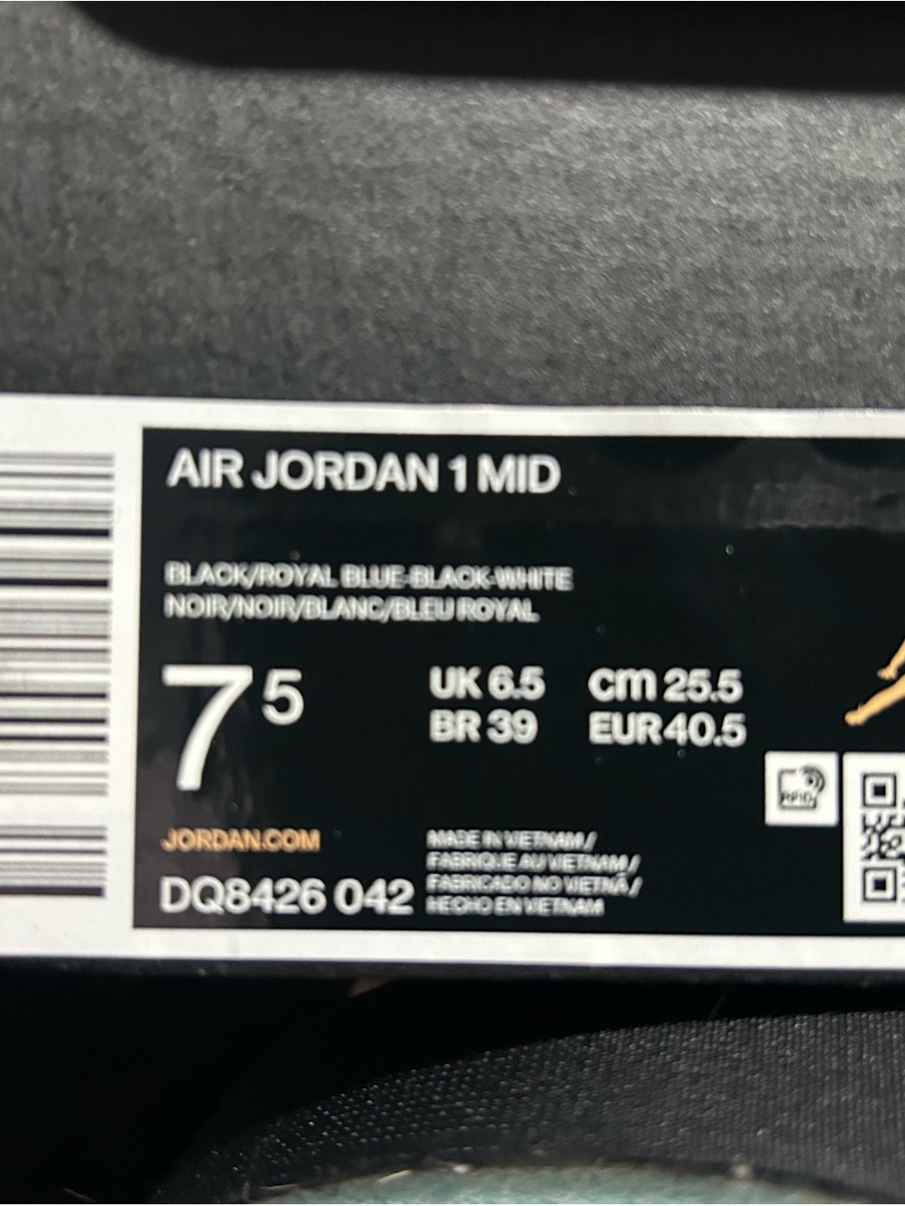 Jordan Air Jordan 1 Mid - Black, Royal Blue, White